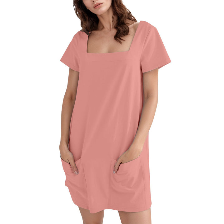 Damen Bequemes Freizeitkleid mit Taschen Drune
