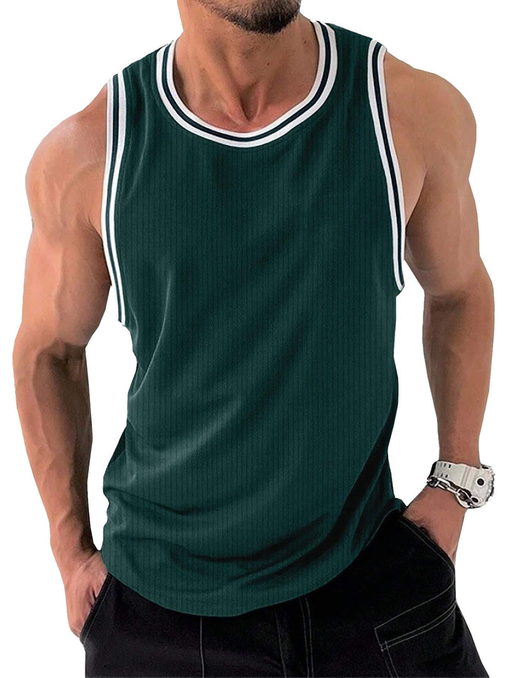Herren Sportliches ärmelloses Tanktop mit atmungsaktivem Material und modernem Rippendesign Drune