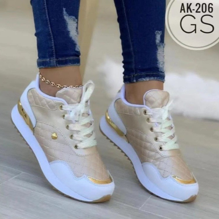 Damen modische Sneakers mit edlen Metalldetails und komfortabler Sohle Drune