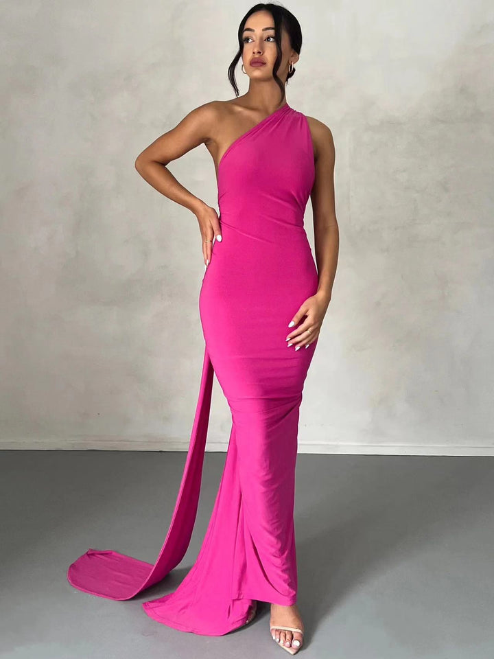 Damen Elegantes Wickelkleid mit asymmetrischem Saum und figurbetontem Schnitt Drune