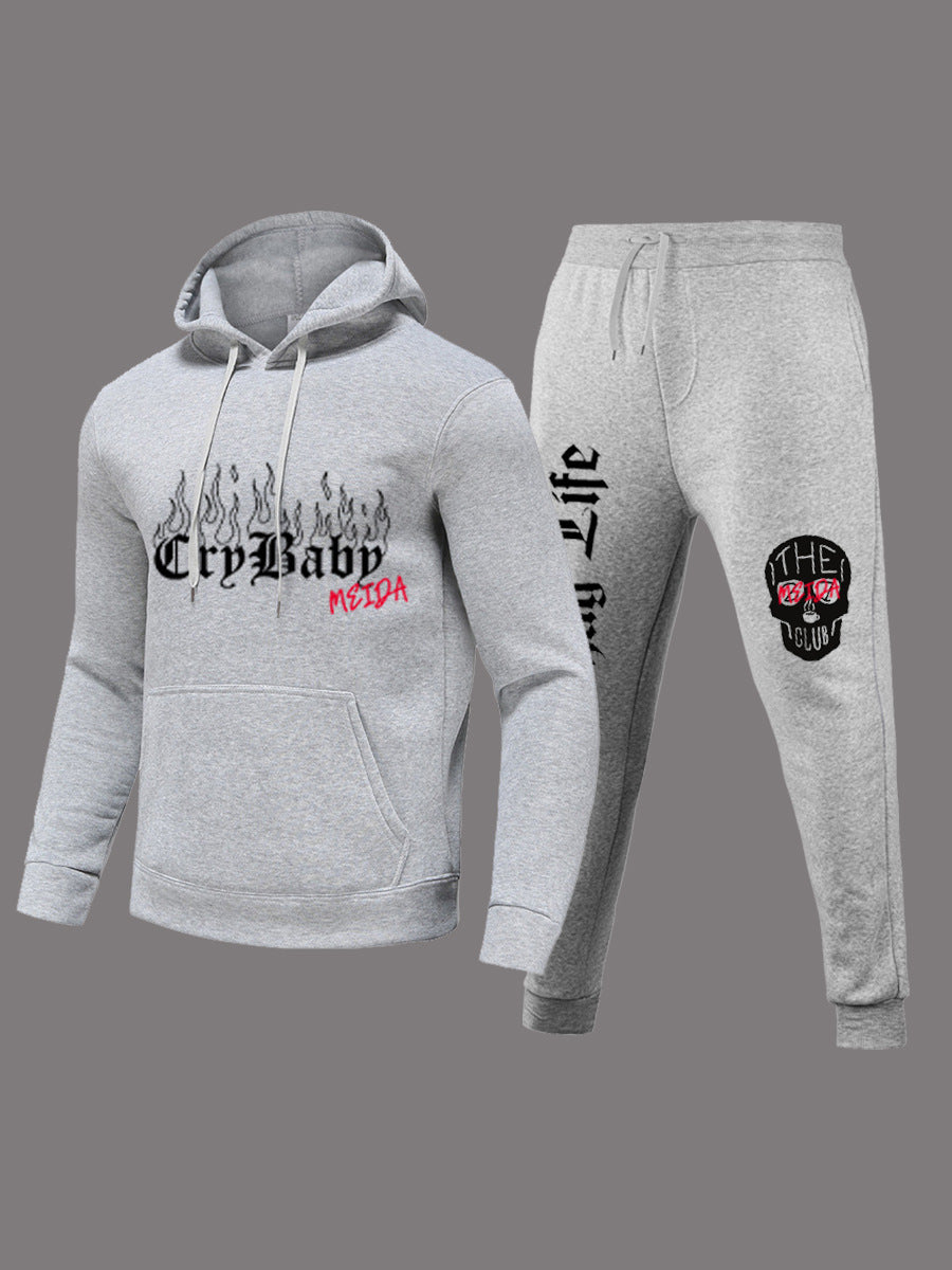 Damen Sportliches Hoodie und Jogginghose Set mit kreativem Aufdruck Drune