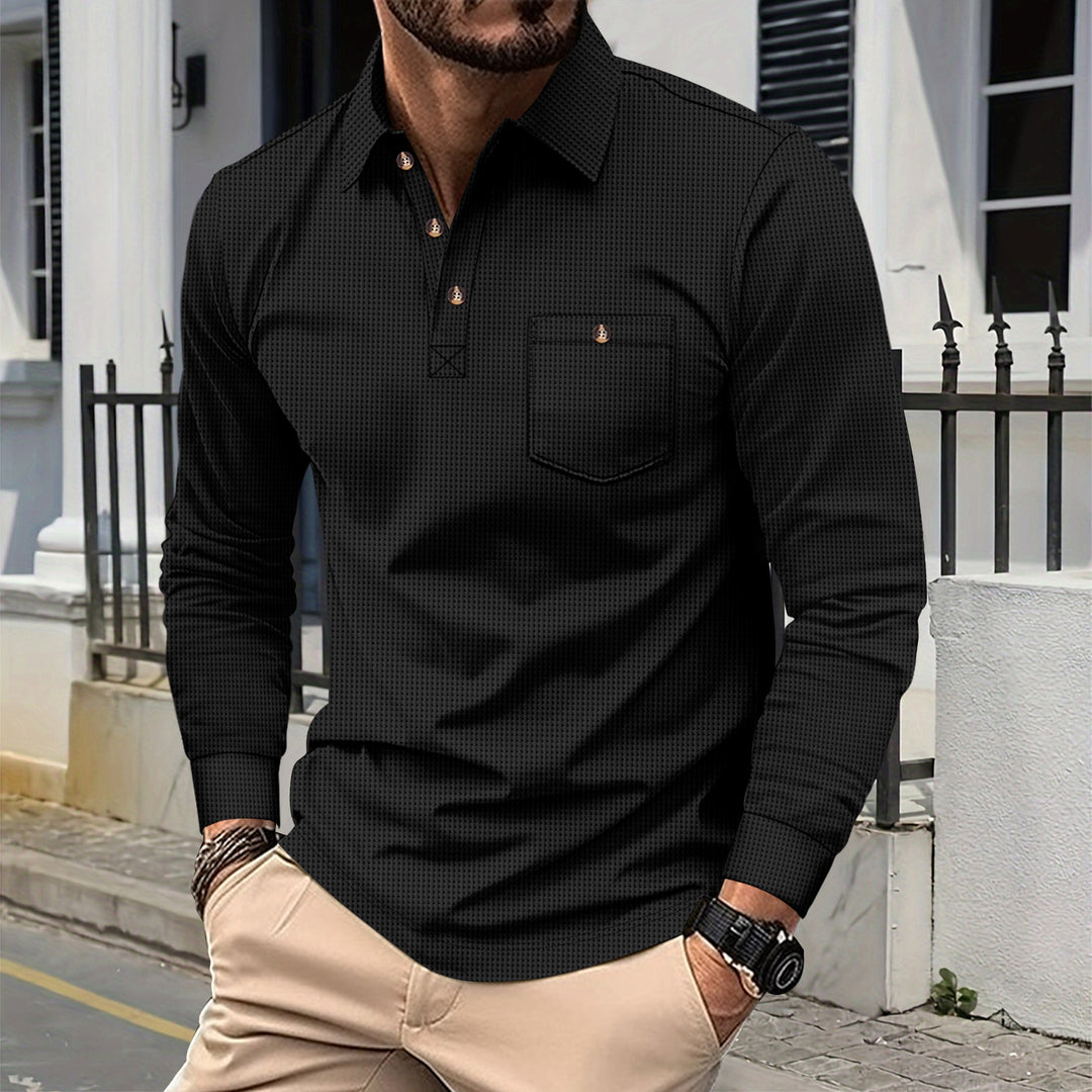 Herren Langarmhemd mit modischem Design und praktischem Brusttaschen Drune
