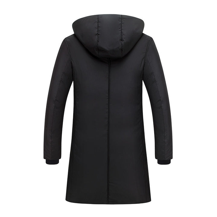Damen lange Steppjacke mit großzügiger Kapuze und praktischen Taschen Drune
