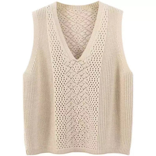 Damen Strickweste mit tiefem V-Ausschnitt und praktischen Taschen Drune