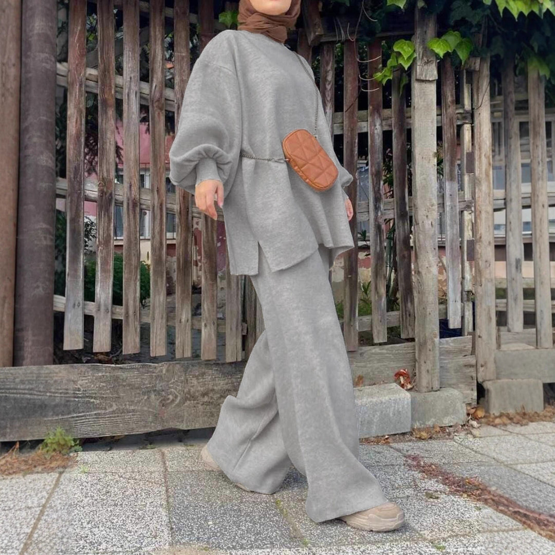 Damen Kombination aus weitem Oberteil und bequemen Hosen Drune