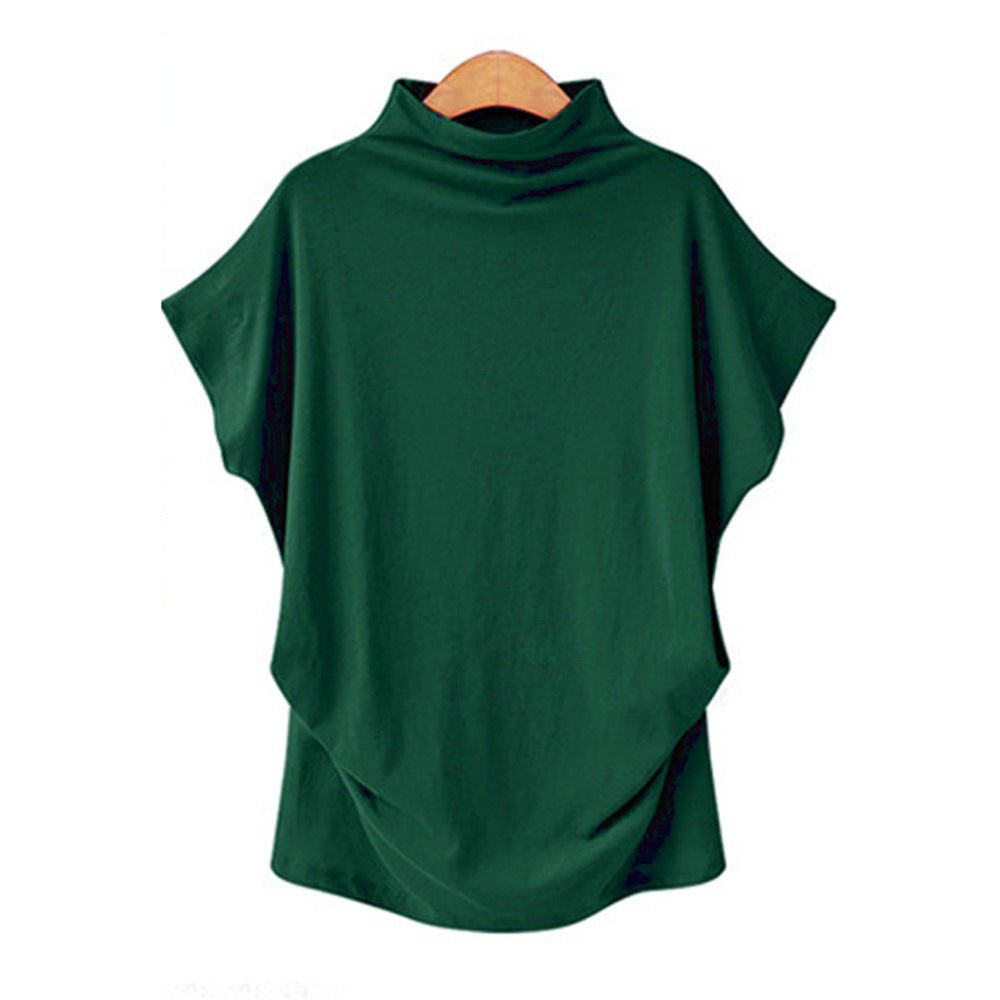 Damen Drapiertes Oversize-Top Stehkragen