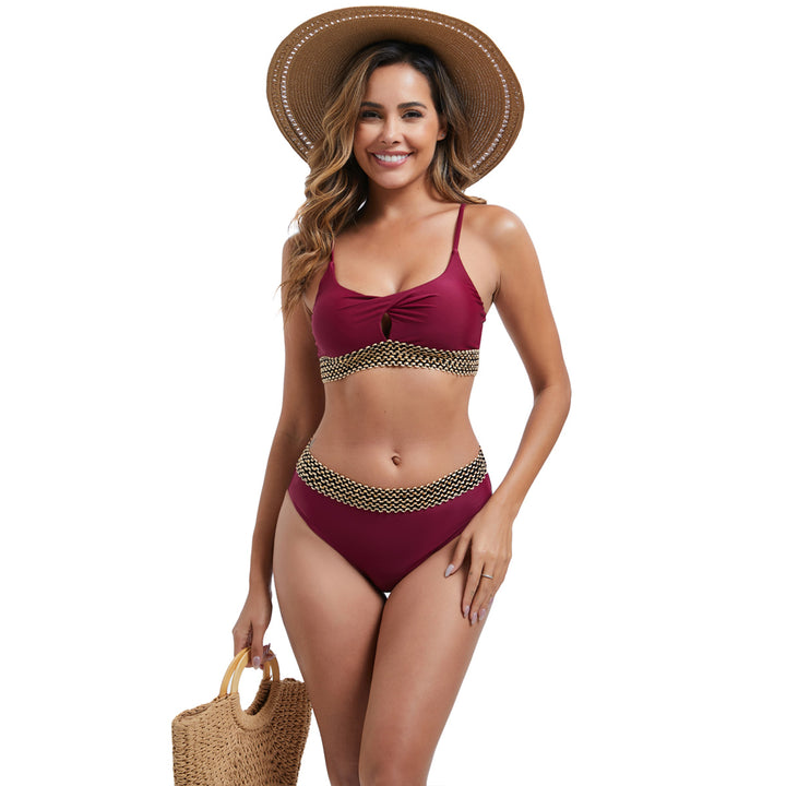 Damen Hochtailliertes Bikini-Set mit modischen Akzentdetails Drune