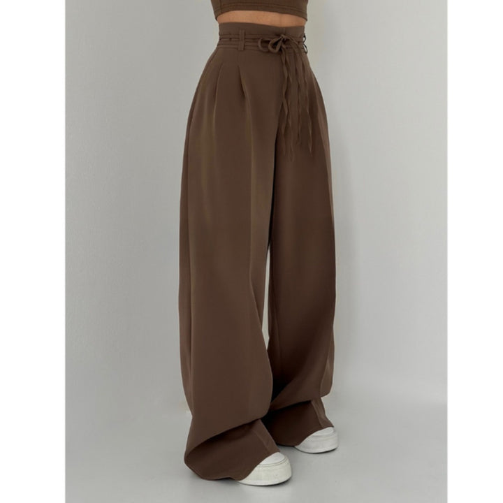 Damen Weite Hochbund-Hose mit raffinierter Drapierung Drune