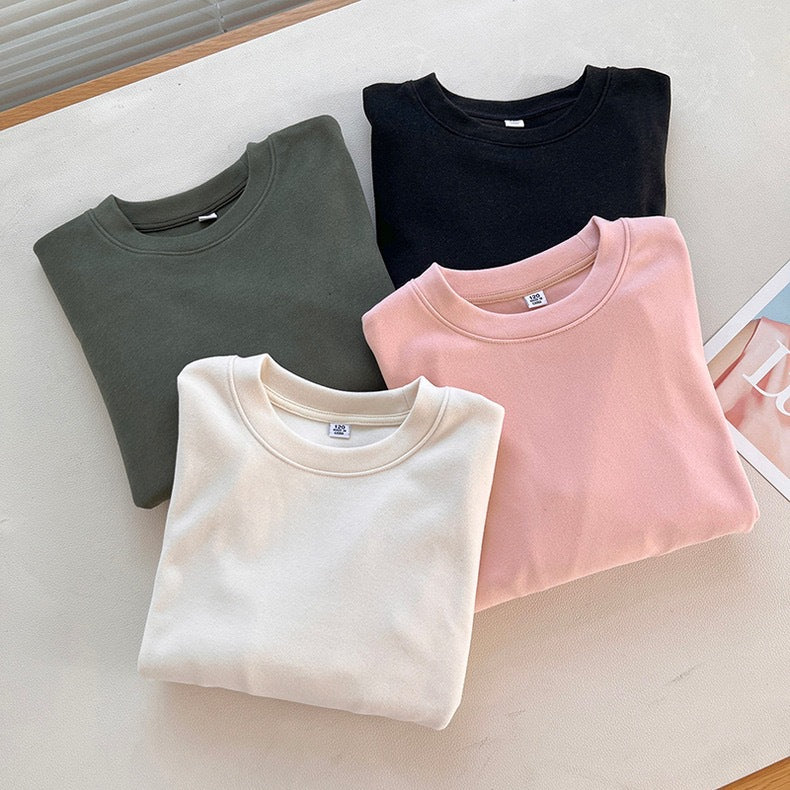 Damen Bequemes Langarmshirt mit Rundhalsausschnitt Drune
