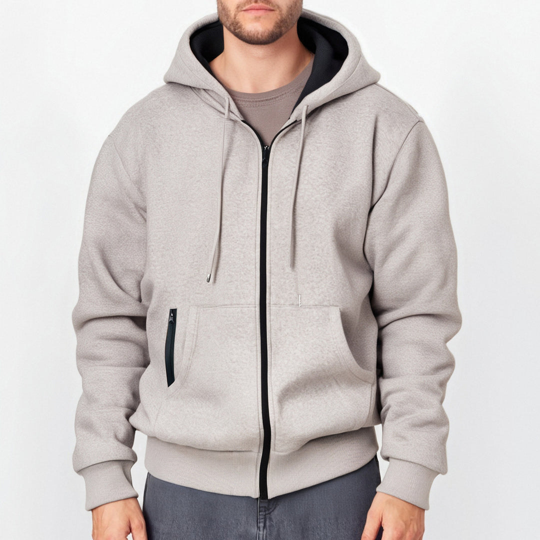 Herren Kapuzenjacke mit durchgehendem Reißverschluss und seitlichen Taschen Drune