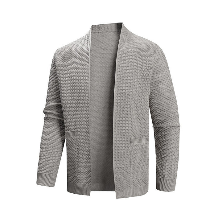 Herren Strickjacke mit offenem Kragen Drune