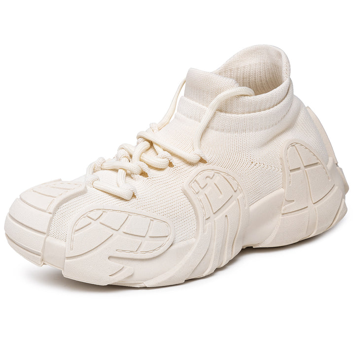 Herren nan massiver Sneaker mit sockenähnlichem Strickschaft, geformten Gummiapplikationen und griffiger Profilsohle Drune