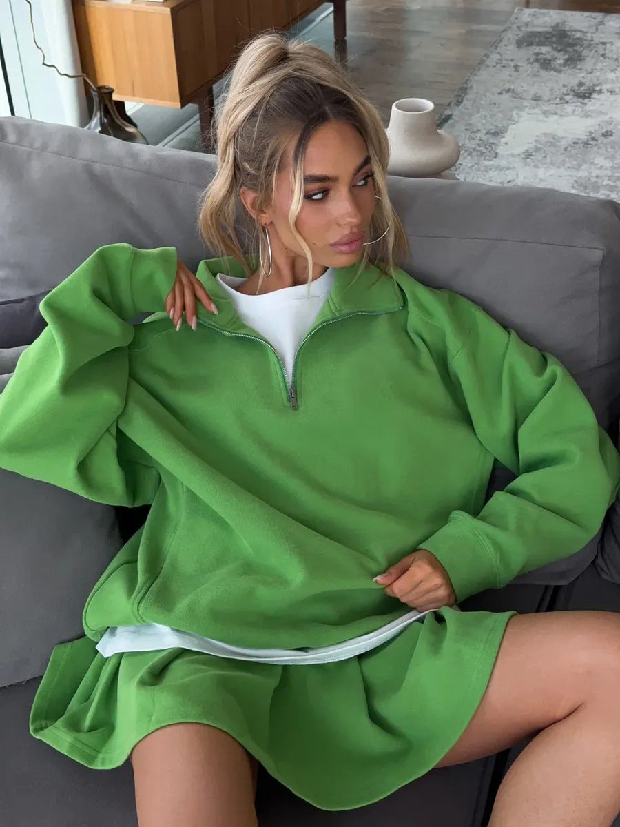 Damen sportlicher Pullover mit Reißverschluss Drune