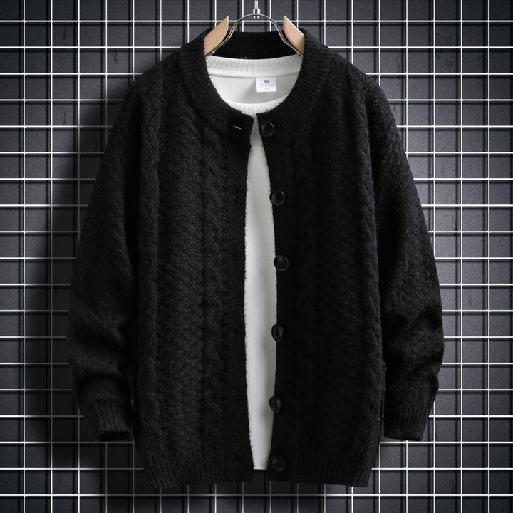 Damen Strickjacke mit strukturiertem Zopfmuster und durchgehenden Knöpfen Drune