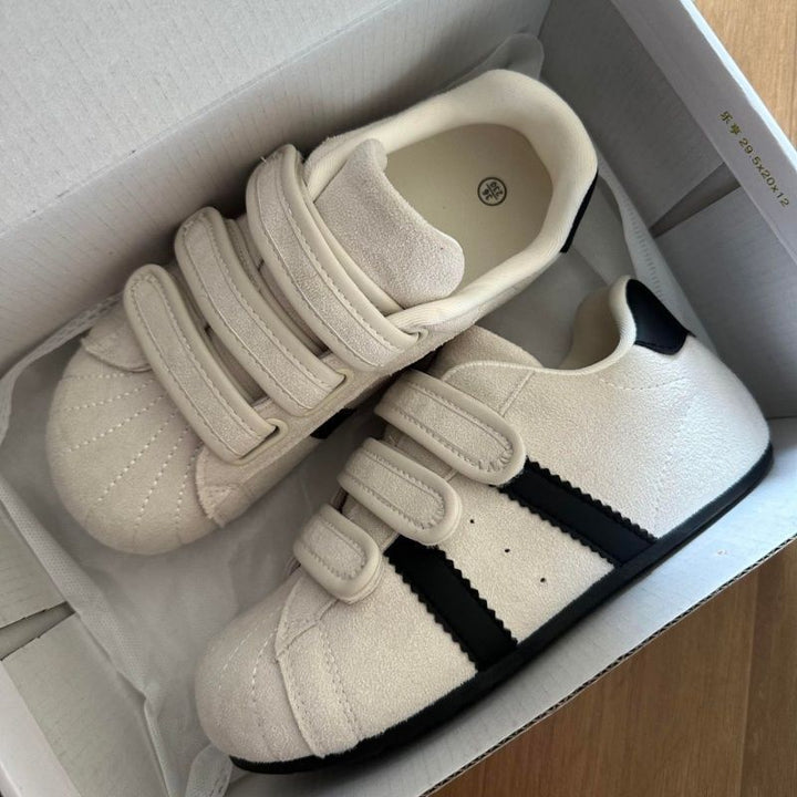 Damen bequeme Klettverschluss-Sneaker aus hochwertigem Wildleder Drune