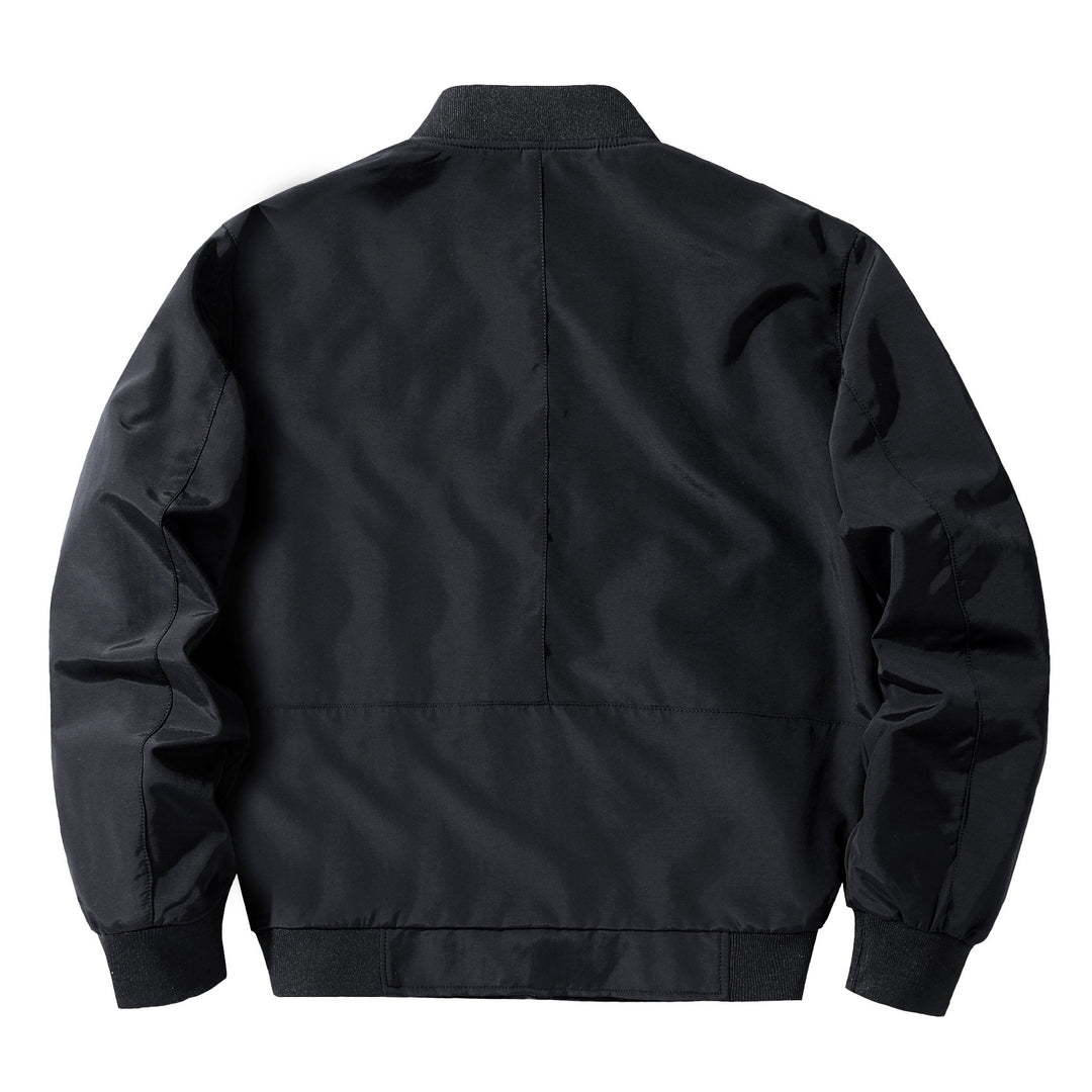 Leichte, militärisch inspirierte Herren-Bomberjacke von  mit schrägen Reißverschluss-Handtaschen und gerippten Abschlüssen Drune