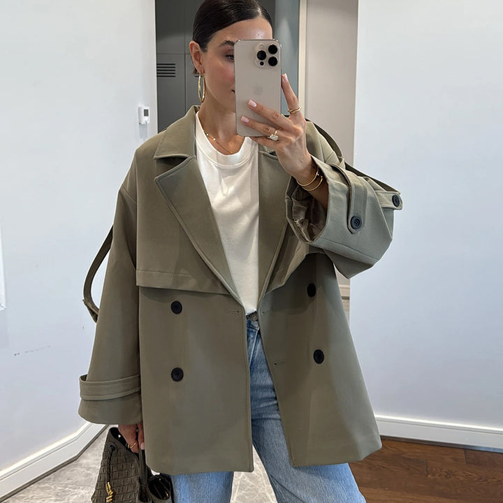 Damen Modischer Oversize-Trenchcoat Drune
