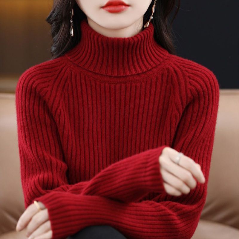 Damen kuscheliger Rollkragenpullover mit Rippstruktur Drune
