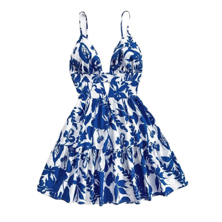 Damen Sommerkleid mit verspieltem Babydoll-Schnitt und floralem Design Drune