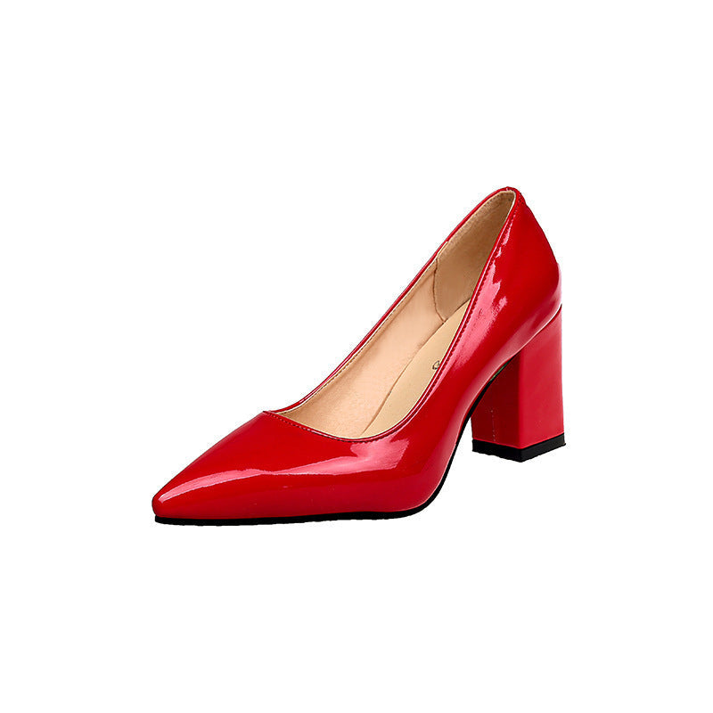 Damen Elegante High Heels mit blockiertem Absatz und modernem Acrylfinish Drune