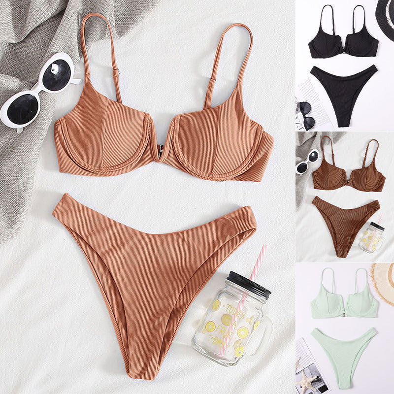 Damen-Bikini mit Bügel und strukturierter Rippoptik Drune