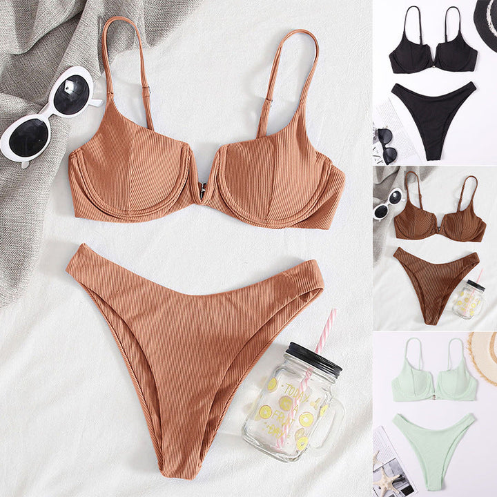 Damen-Bikini mit Bügel und strukturierter Rippoptik Drune