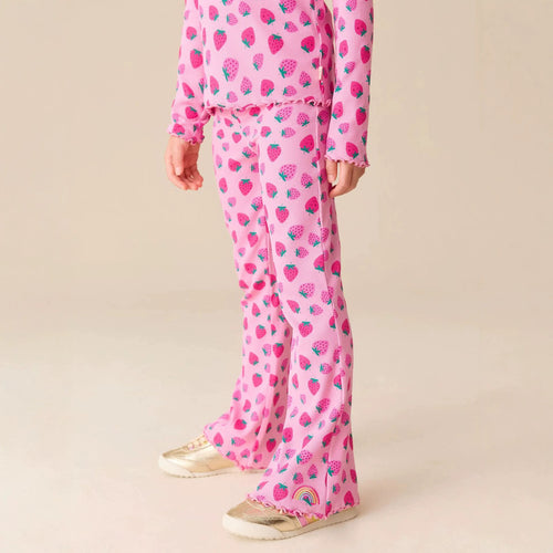 Mädchen Leggings mit fröhlichem Erdbeer-Muster Drune
