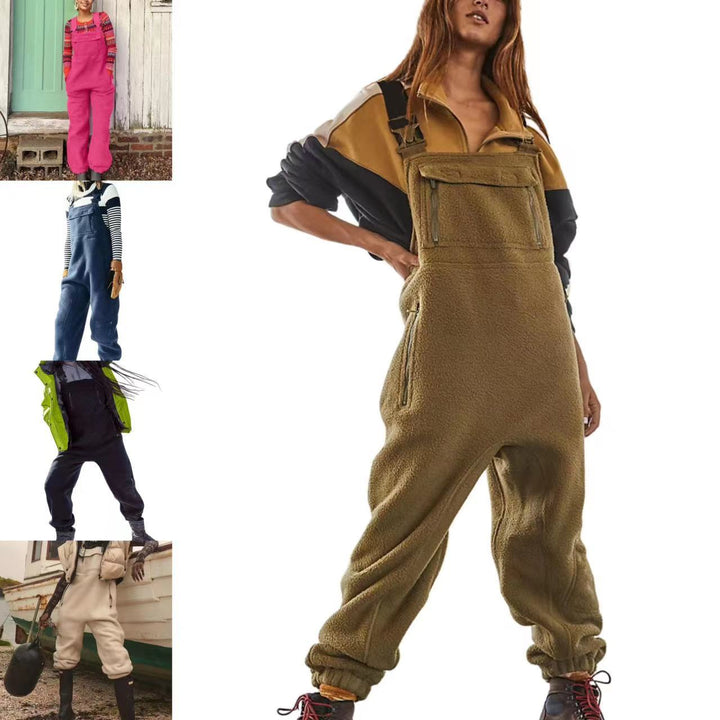 Damen Fleece-Latzhose mit praktischen Taschen und weicher Innenseite Drune