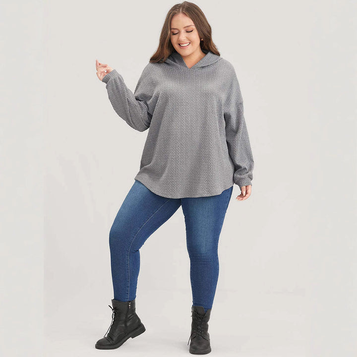Damen lässiger Kapuzenpullover mit strukturiertem Design Drune
