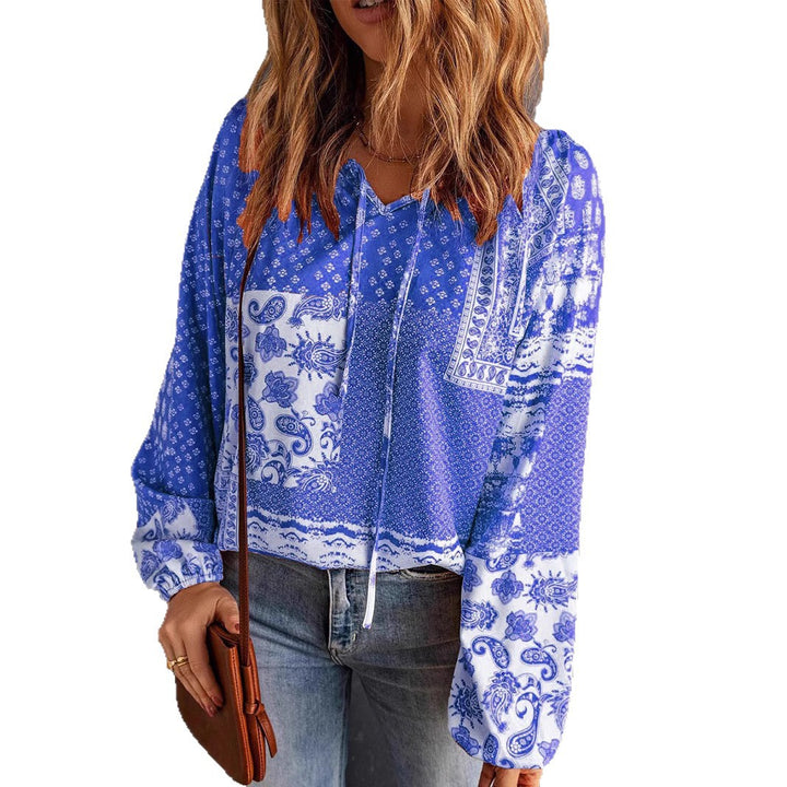 Damen Kapuzenoberteil mit paisley-muster und Kordelzug Drune