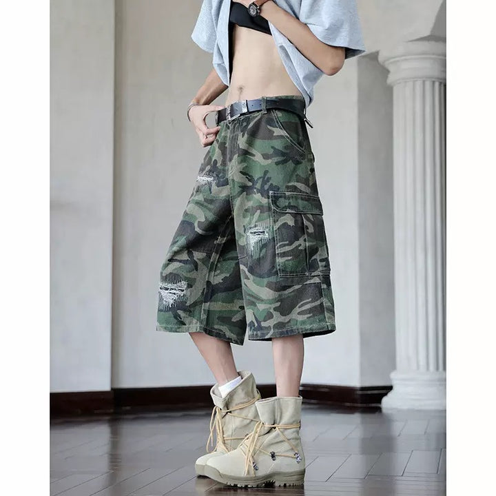 Herren Cargo-Shorts mit robustem Camouflage-Design und vielseitigen Taschen Drune