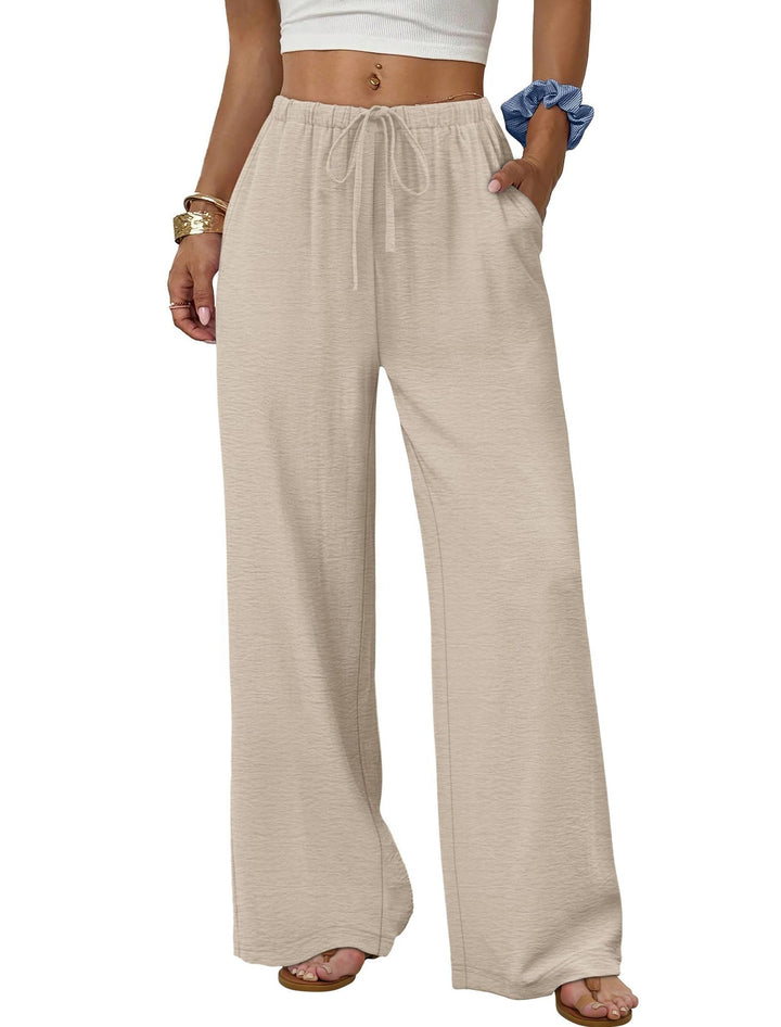 Damen Weite entspannte Sommerhose mit elastischem Bund und Taschen Drune