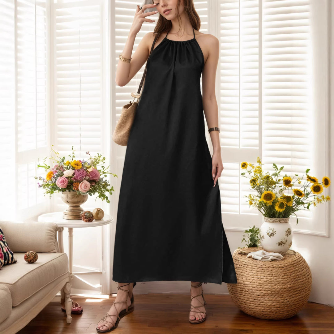 Damen Maxi-Kleid mit elegantem Halterbügel Drune