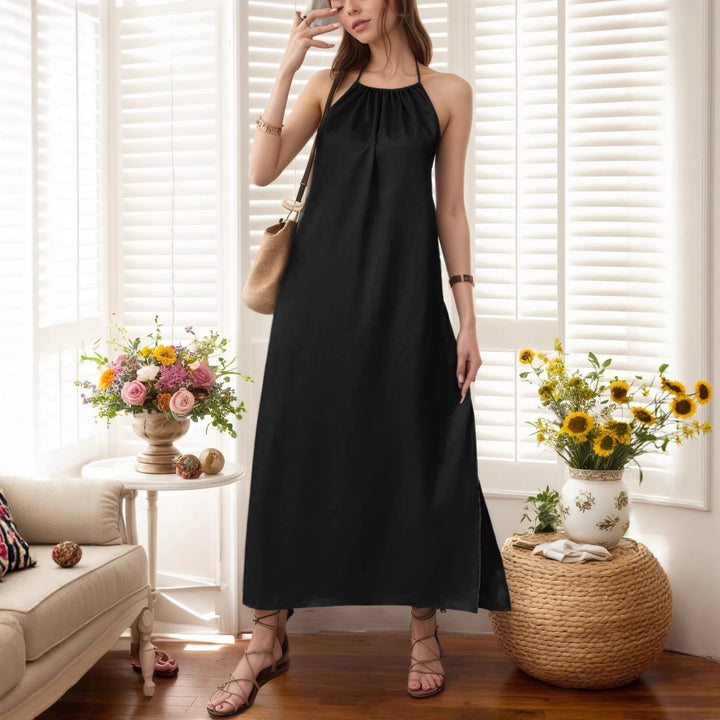 Damen Maxi-Kleid mit elegantem Halterbügel Drune