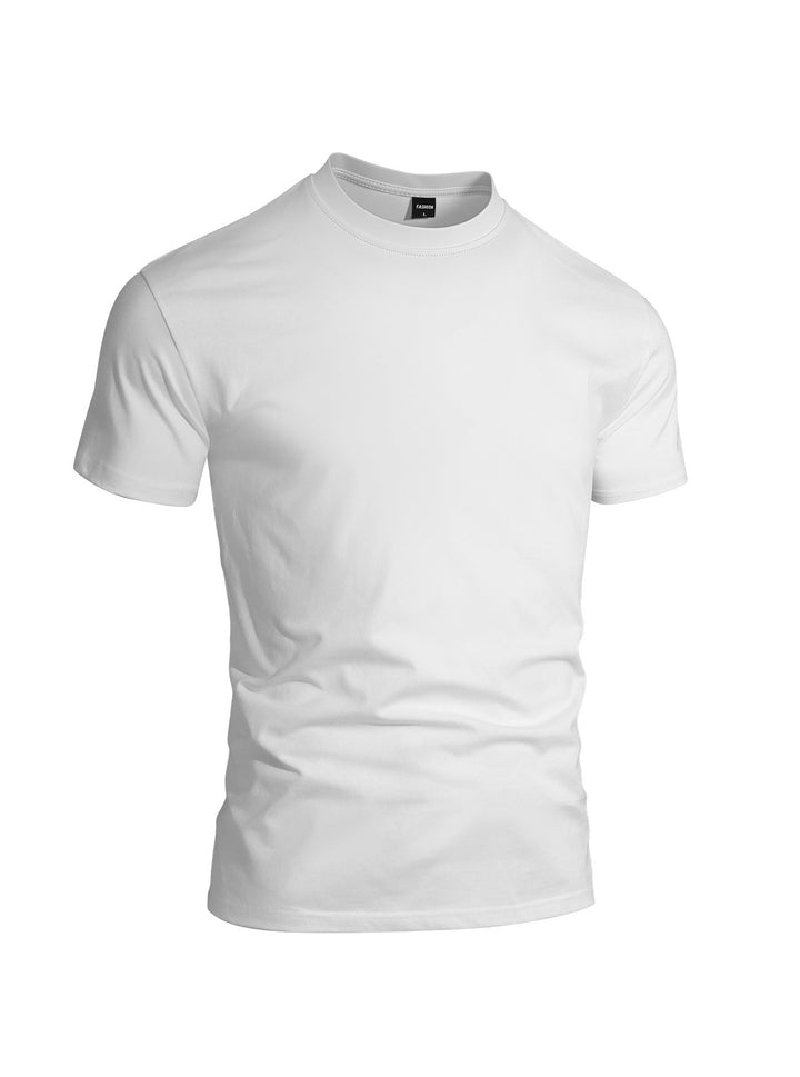 Herren nan eng anliegendes Rundhals-Basicshirt aus Singlejersey mit verstärktem Nackenband Drune