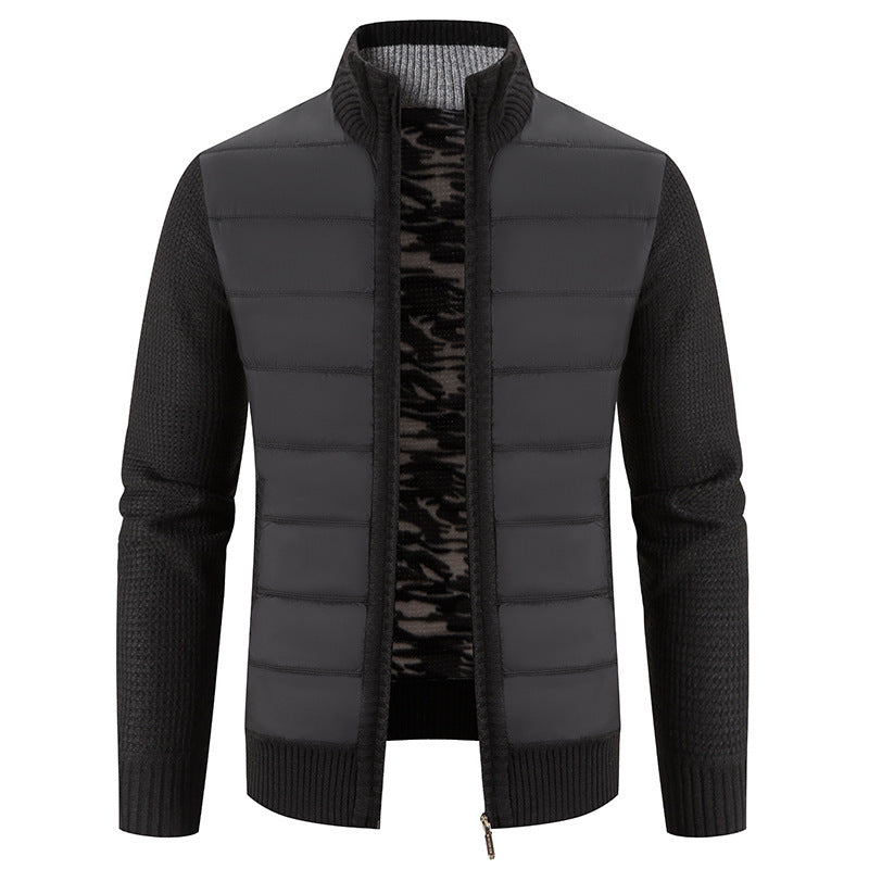 Herren hybride Steppjacke mit modischem Strickdesign Drune