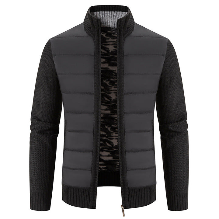 Herren hybride Steppjacke mit modischem Strickdesign Drune