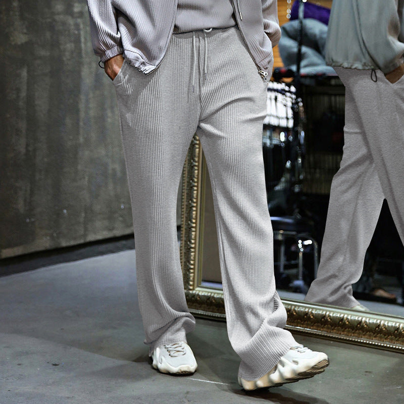 Herren nan locker geschnittene Plissee-Hose mit Tunnelzug und weitem Bein Drune