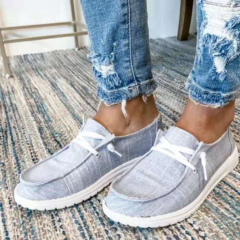 Damen bequeme Slip-On Sneakers mit atmungsaktivem Obermaterial und flexibler Sohle Drune