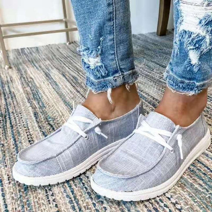 Damen bequeme Slip-On Sneakers mit atmungsaktivem Obermaterial und flexibler Sohle Drune