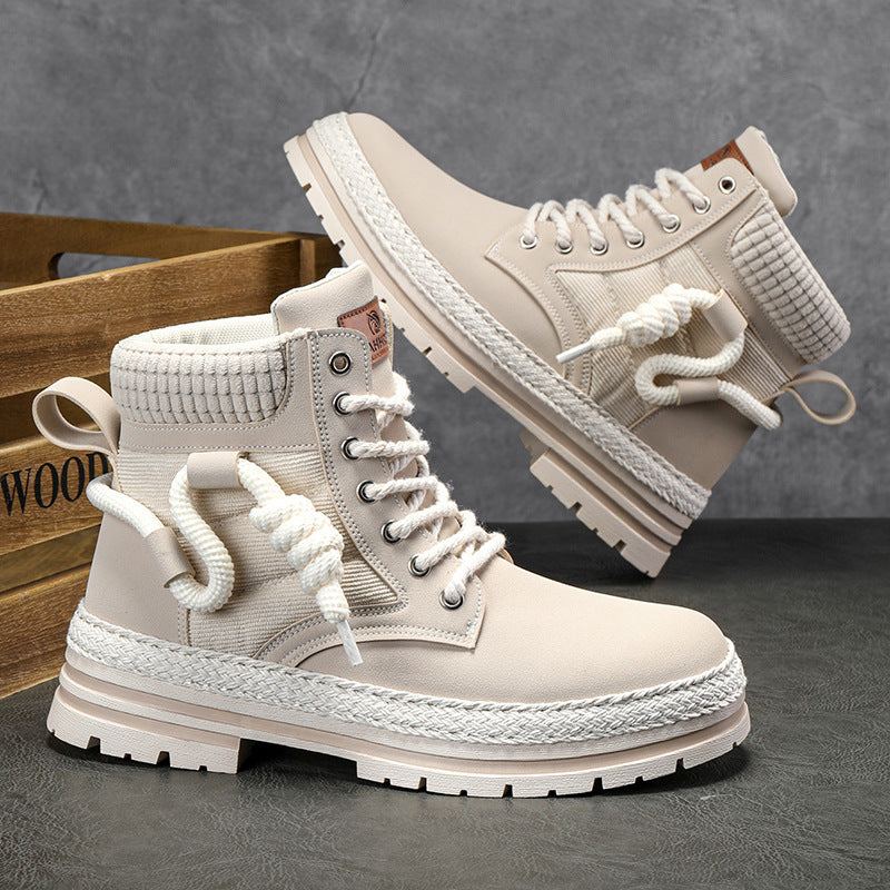 Damen modische und bequeme Winterstiefel mit hohem Kragen und rutschfester Sohle Drune