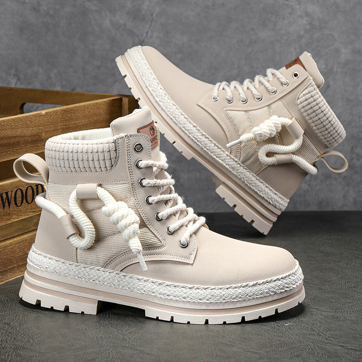 Damen modische und bequeme Winterstiefel mit hohem Kragen und rutschfester Sohle Drune