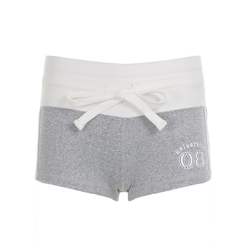 Damen Freizeitshorts mit elastischem Bund und dekorativem Bindegürtel Drune