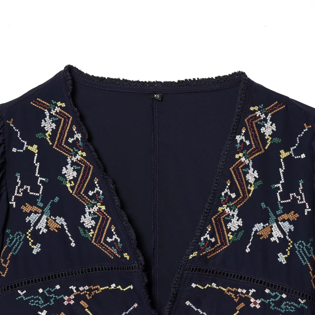 Damen kurze Bluse mit Platz für elegantes Binden Drune