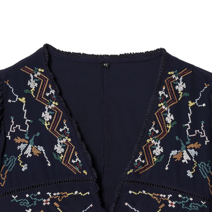 Damen kurze Bluse mit Platz für elegantes Binden Drune