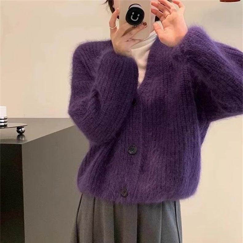Damen kuscheliger Strickcardigan mit einzigartig weichem Material und praktischem Knopfverschluss Drune