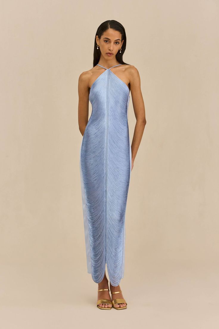 Damen Langkleid mit raffiniertem Schlitz und elegantem Kragen Drune