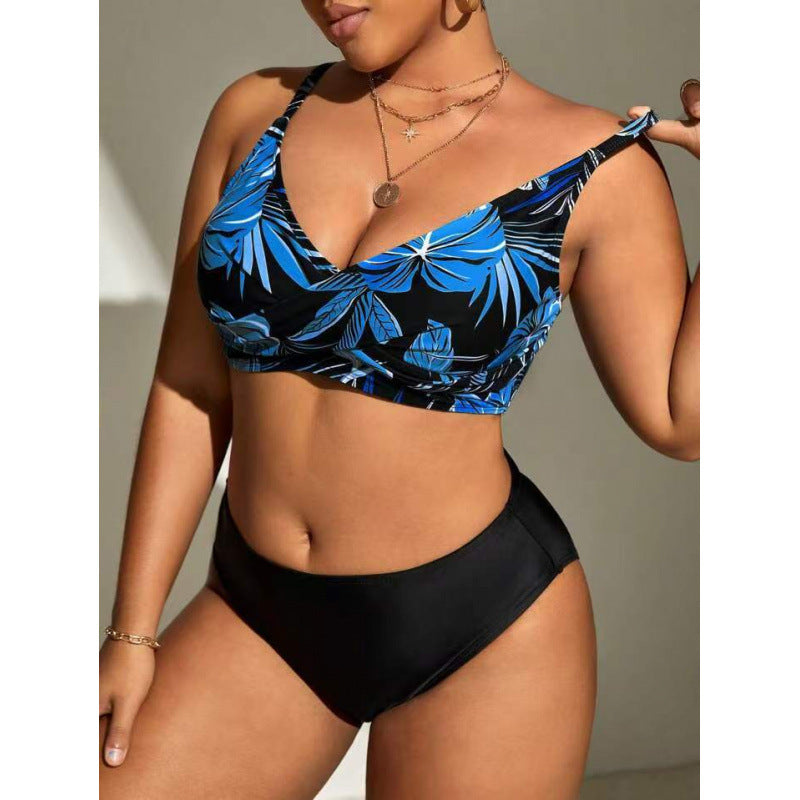 Damen Bikini-Top mit tiefem V-Ausschnitt und floralem Design Drune