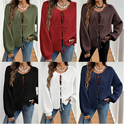 Damen Strickpullover mit raffinierten Knoten-Details Drune