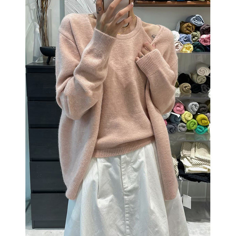 Damen kuschelige Strickjacke mit verlängertem Schnitt und feiner Textur Drune